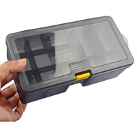 Boîte à leurres de pêche portable à double couche en ABS épaissi multifonctionnelle pour le poisson-chat, le snapper, les appâts, accessoires de pêche en rivière