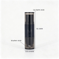 Stick de blush crème double embout 8g avec pinceau, emballage personnalisé avec logo, étiquette privée, stick de blush vide