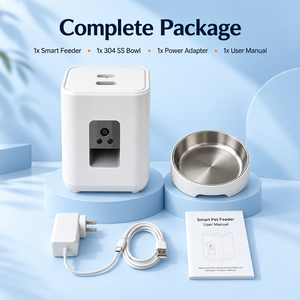 เครื่องให้อาหารแมวแบบ WiFi ขนาด 2 ลิตร พร้อมกล้อง 1080P สำหรับตรวจสอบระยะไกล และชามสแตนเลส - Product Image 3