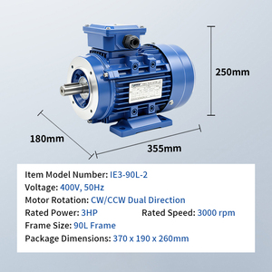 มอเตอร์เหนี่ยวนำไฟฟ้ากระแสสลับ 380V รุ่น YE3-90L-2-2.2kw ประสิทธิภาพสูง เสียงรบกวนต่ำ โครงอะลูมิเนียม แบบอะซิงโครนัสสามเฟส - Product Image 1