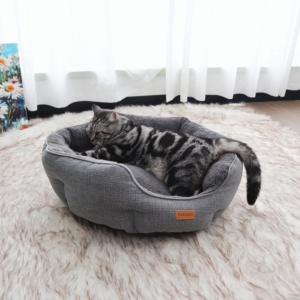 Petopia Luxury &amp; Modern Solid Pattern Calming <strong>Bed</strong> for Pets Wholesale Washable Plush Cushion Cozy &amp; Other <strong>Cheap</strong> Dog <strong>Cat</strong> <strong>Beds</strong> - Product Image 1