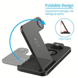 Chargeur sans fil pliable vertical 4-en-1 18W à charge rapide, compatible avec iPhone, écouteurs, montre, iWatch - Product Image 2