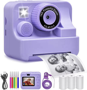 Appareil <span class=keywords><strong>photo</strong></span> jouet imprimable CHXDEV, appareil <span class=keywords><strong>photo</strong></span> portable à double objectif, appareil <span class=keywords><strong>photo</strong></span> selfie 1080P HD avec papier d'impression, meilleur cadeau pour les enfants - Product Image 1