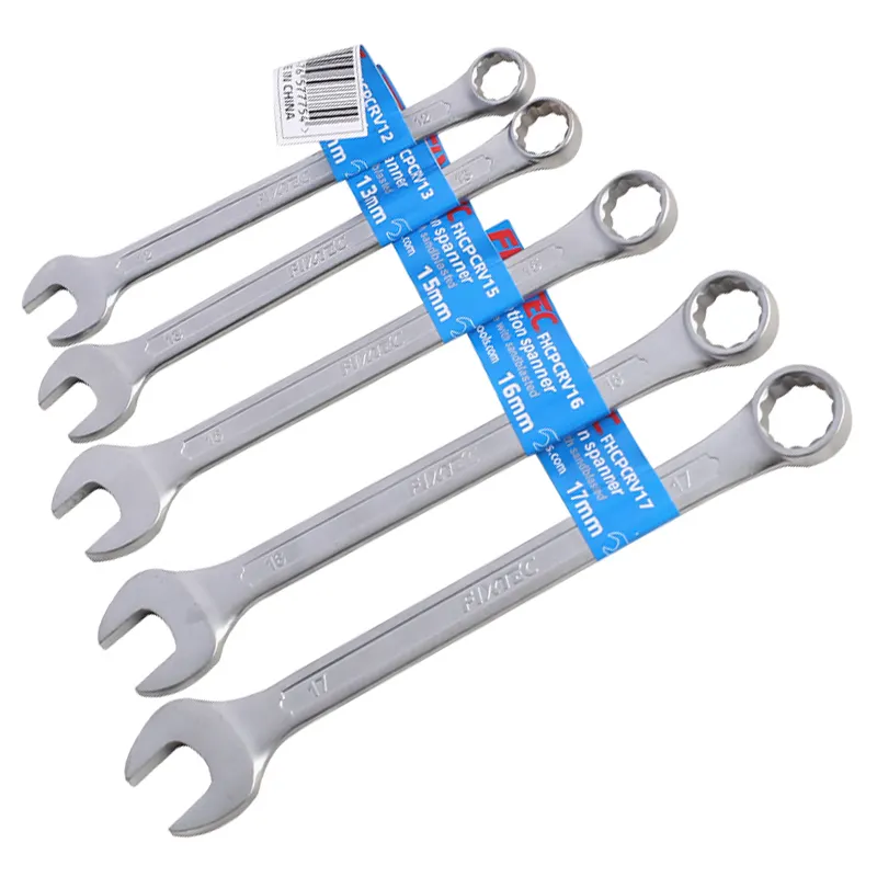 FIXTEC Hand Tools 6mm~32mm CRV Manual Single Ended Open End Flat Spanner Wrench Combination Spanner