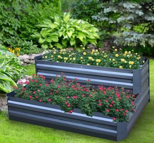 VERTAK Powder Coated Raised Garden Bed 120x90x45cm Anti-rust Steel <b>Planter</b> Box for <b>Vegetables</b> Flowers - Product Image 2