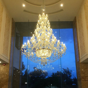Candelabro de cristal de lujo, iluminación tradicional gigante para vestíbulo de hotel, candelabro moderno - Product Image 3