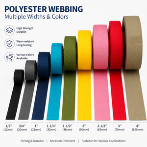 Multiple Widths Colors Customized 1/2'' 3/4'' 1'' 1-1/4'' 1-1/2'' 2'' 3'' 4'' Strap Wear-resistant Durable 100% Polyester - Product Image 1