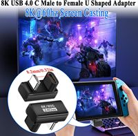 Adaptateur de données USB4.0 PD240W à charge rapide, connecteur en U, 80 Gbps, Type C mâle vers femelle, convertisseur USB C multifonctionnel, 8K UHD