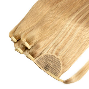 Cutícula India alineada, pelo completo y extremo grueso, doble estiramiento, <span class=keywords><strong>Pon</strong></span> tails, marrón, liso, cola de caballo - Product Image 4