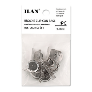 Clip per broche Ilan con base da 2,5 mm, 6 pezzi, bianco K - Product Image 1