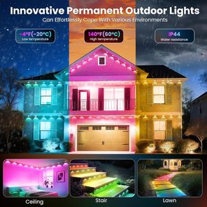 ผู้ผลิตตามสั่ง ไฟติดรางอลูมิเนียม DC12V IP68 กันน้ำ ควบคุมผ่านแอพ RGB RGBW ไฟ LED คริสต์มาส ไฟติดตั้งถาวร สำหรับภายนอกอาคาร - Product Image 3