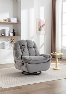 Chaise inclinable manuelle en tissu confortable et relaxante avec fonction pivotante et support pour téléphone – Offre spéciale - Product Image 2