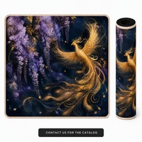 Tapis de Mahjong en Mousse Violet de 31,5 Pouces à Motifs Esthétiques Orientaux Personnalisés, Livraison Rapide, avec Dos Antidérapant – Idéal pour un Cadeau
