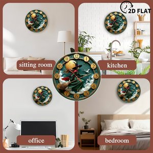 Round Wooden <b>Wall</b> <b>Clock</b> 25x25Cm <b>Silent</b> Home Decor For Bedroom Living Room - Product Image 3