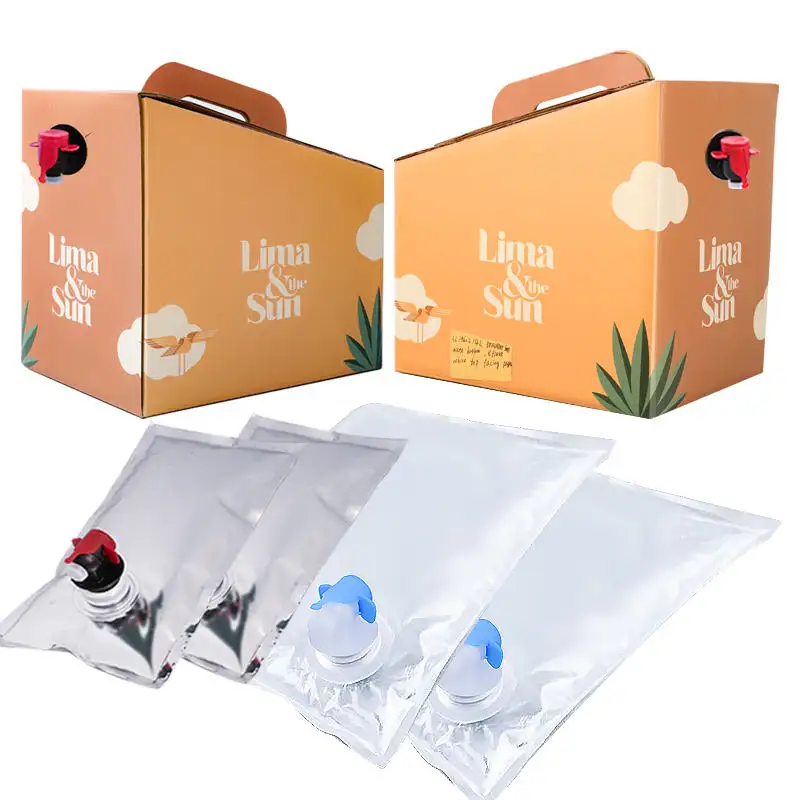 Personalizzato 1.5l 2.5l 3l usa e getta cartone imballaggio carta caffè viaggiatore scatola distributore di succo per andare bavaglino Bag In Box