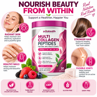 Poudre de protéines de collagène multi-types I, II, III pour le soutien des articulations, l'élasticité de la peau, la beauté des cheveux et des ongles, complément alimentaire