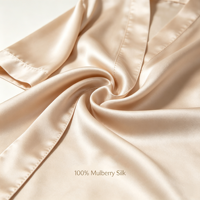 Peignoir long de luxe 100% Soie de Mûrier 19mm, Col en V, Robe de Mariée ou Demoiselle d'honneur en Soie, Logo Personnalisé, Vente en Gros, Cadeau, Vêtement d'intérieur