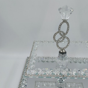 FOSUN Bestseller Umweltfreundliche Drehbare Kristallplatten Dreifach-Kreisförmige Glasplatte für Obst- und Kuchenpräsentation - für Hochzeiten und Feiern - Product Image 5