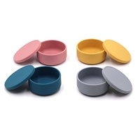 Bols à déjeuner ronds en silicone avec couvercle, sans BPA, qualité alimentaire, portables, étanche, personnalisés, pour enfants et bébés