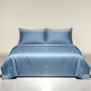 Juego <span class=keywords><strong>de</strong></span> Ropa <span class=keywords><strong>de</strong></span> <span class=keywords><strong>Cama</strong></span> <span class=keywords><strong>de</strong></span> Lujo DL, Edredón <span class=keywords><strong>de</strong></span> Seda Lavada <span class=keywords><strong>de</strong></span> Color Sólido con Relleno Alternativo <span class=keywords><strong>de</strong></span> Plumón, Acolchado con Estampado Activo OME - Product Image 1