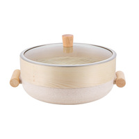 Pot à soupe en alliage d'aluminium antiadhésif de haute qualité avec vapeur en bambou pour cuisinière à gaz/cuisinière à induction