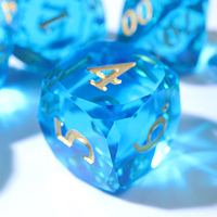 Jeu de dés polyédriques en résine bleu clair pour jeux de société, dés pour Dungeons & Dragons - RD Bleu clair