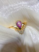 Luxe 925 sterling zilver rhodium vergulde ring met natuurlijke spinel voor dames, geschikt voor verloving, bruiloft, feest of cadeau.