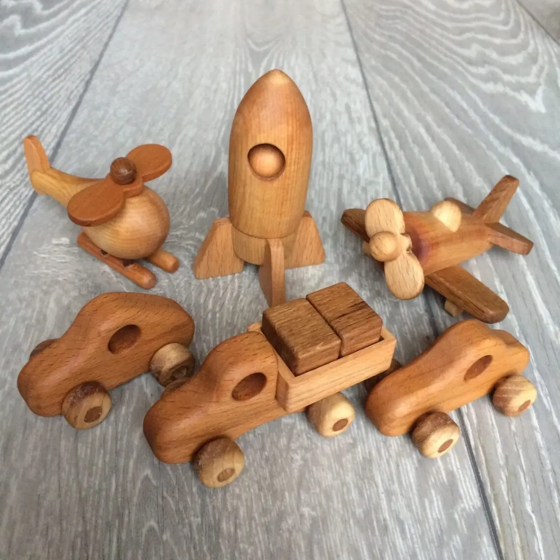 Fabrik Hochwertige Dekoration Montessori Baby und Kleinkind Holztier Set mit 6 Holz spielzeugen