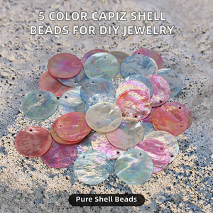 5 Colors Natural Flashing Capiz <b>Shell</b> Round Loose <b>Beads</b> Necklace DIY Jewelry Accessories hand crafted inida - Product Image 2