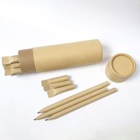 Ensemble de stylos à bille en papier recyclable, réutilisable et écologique avec logo personnalisé et boîte cadeau