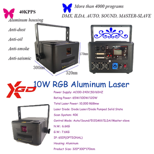 Laser professionali a fascio nitido Laser da palcoscenico RGB in alluminio da 10W per l'incisione di grandi cerimonie di nozze - Product Image 4