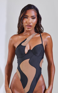 Dernier modèle de maillots de bain personnalisés avec logo imprimé maille une épaule Gagnants Maillot de bain une pièce à armatures Push up Cup Maillot de bain - Product Image 3