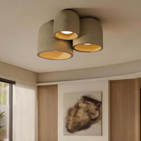 Plafonnier LED moderne en ciment à grain de bois pour restaurant, salle à thé, comptoir de bar, couloir, hall d'entrée, poterie