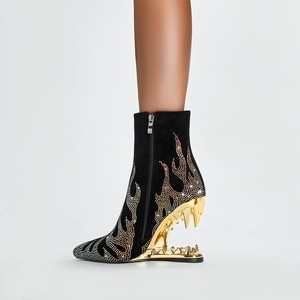 Botas Alto Special New Trendy Material Wedge Heel Women Shoes Shark Tooth <b>Boots</b> - Product Image 2