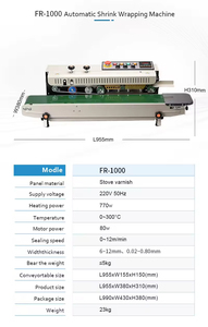 Machine de scellage continu <span class=keywords><strong>FR</strong></span> 1000, machine de scellage automatique horizontale pour sacs en plastique, machine de scellage à rouleau encreur - Product Image 6