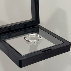 Anillo Ajustable de Plata de Ley S925 de Dos Capas con Incrustaciones de Diamantes y Circonitas, con Personalización Sencilla para Mujer - Product Image 2