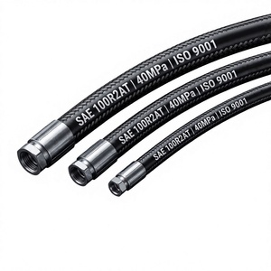 <span class=keywords><strong>Tuyau</strong></span> hydraulique en caoutchouc tressé en fil d'acier haute pression, assemblage de tuyaux, longueur personnalisée, raccords pour remplacement de conduite d'huile - Product Image 2