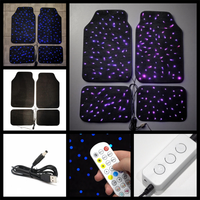 Tapis de voiture USB Starlight, tapis de sol Starlight pour voiture, tapis Starlight à changement de couleur, télécommande via application, effet lumineux LED, tapis LED