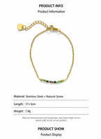 Bracelet en acier inoxydable PVD or 18 carats avec rubis, chaîne à maillons facettés, fermoir réglable à ressort, breloque cœur, cadeau pour femme