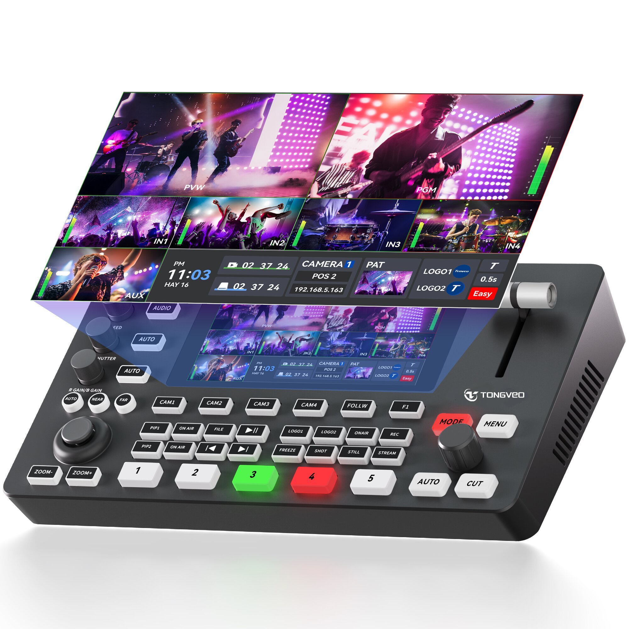 USD599 Free Ship-Tongveo PC500 Video Mixer Switcher All-in-One 