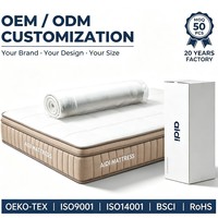 Matelas hybride King Queen Size à ressorts ensachés avec mousse à mémoire de forme respirante au gel pour mobilier de chambre à coucher