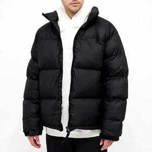 Streetwear personnalisé léger pour hommes veste bouffante en toile matelassée logo avant en nylon uni pour l'hiver - Product Image 1