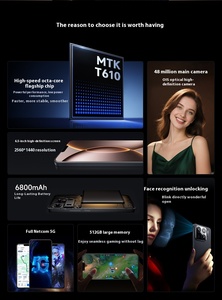MI 15promax 5G/4G Smartphone Excellente qualité sonore Octa Core CPU Résolution d'écran HD CDMA/LTE pour les appels musicaux Vidéos 8 Go 128 Go - Product Image 5
