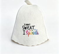 Chapeau de sauna en feutre 100% laine, broderie de lettres colorées amusantes, résistant à la chaleur, prévient les dommages aux cheveux, accessoire de bain spa
