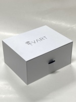 Boîte cadeau coulissante personnalisée avec emballage en carton rigide blanc et insert en mousse protectrice pour bouteilles en verre fragiles