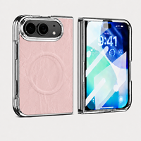 Étui de téléphone portable en cuir pliable avec protection d'écran intégrée, magnétique, de luxe, pour iPhone Duo
