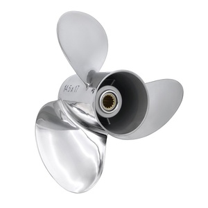 Hélice de <span class=keywords><strong>moteur</strong></span> hors-bord universelle compatible Yamaha - Acier inoxydable, modèle à trois pales YHX-YSS40 pour moteurs marins - Product Image 1