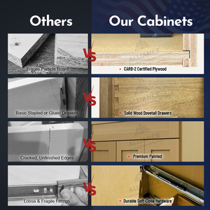 VSD3621L Armoires modernes en chêne blanc Entrepôt du New Jersey Livraison gratuite Meuble-lavabo en bois de style américain avec 2 tiroirs à gauche - Product Image 2