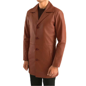 Nouveau manteau en daim élégant pour homme, manteau en cuir pleine longueur pour homme, manteau de haute qualité avec logo personnalisé, manches classiques - Product Image 4