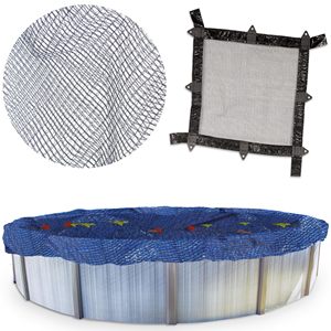 Grande couverture de <span class=keywords><strong>piscine</strong></span> ronde avec fonction marche/arrêt facile <span class=keywords><strong>Filet</strong></span> à feuilles en matériau PE avec logo Couverture d'hiver pour attraper les débris de feuilles - Product Image 6